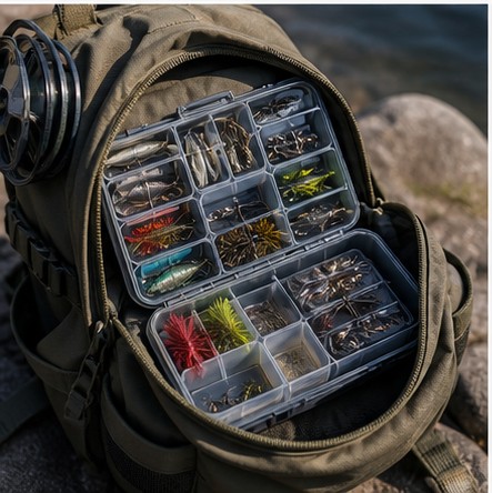 Non-branded tackle gift box with lures and packaging